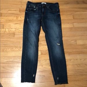 Zara distresses mid rise jeans